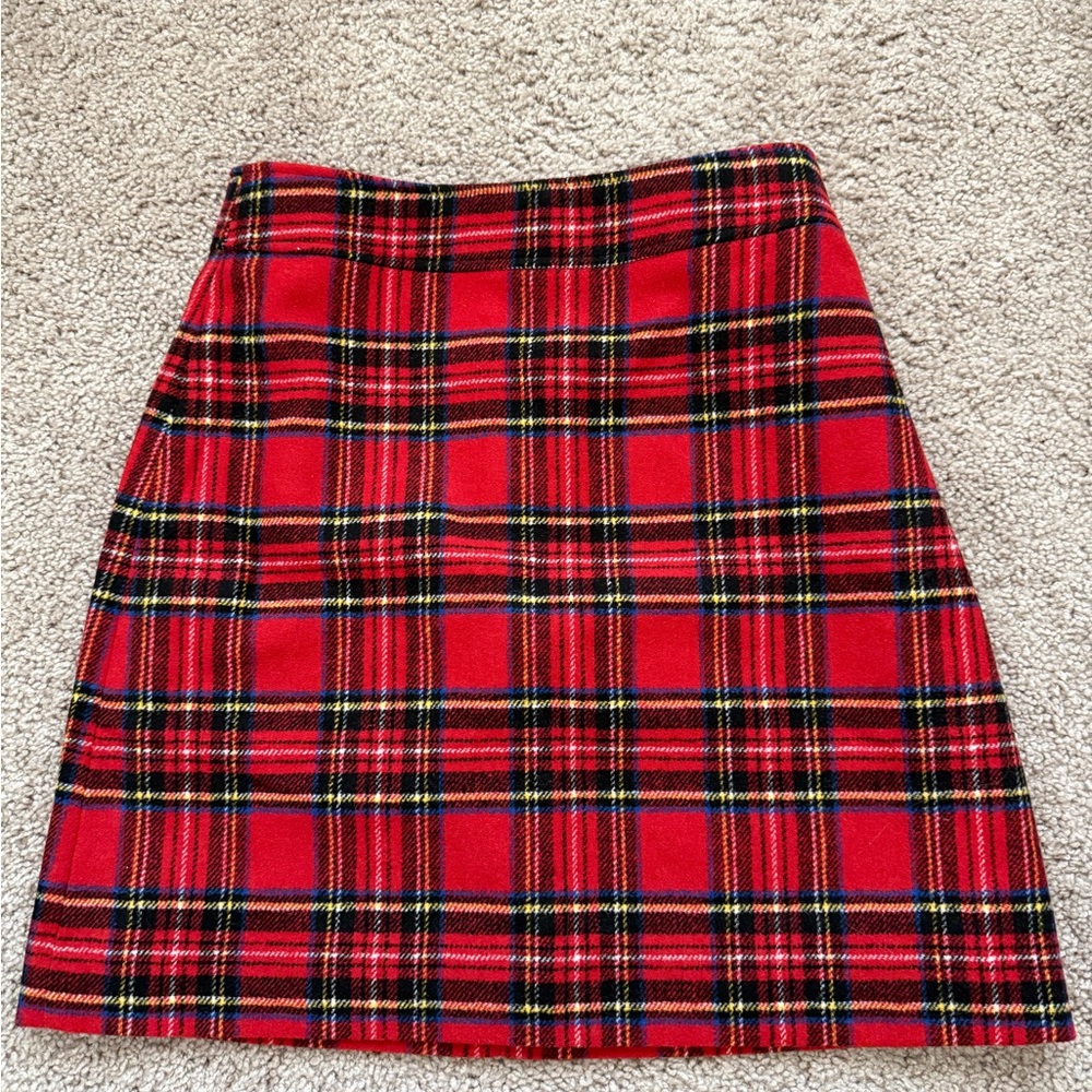 J. Crew Red Plaid Skirt
